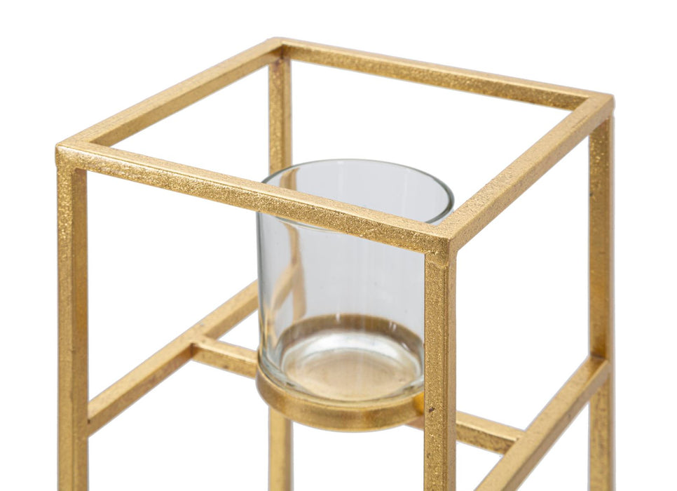 Suport Lumanare Mauro Ferretti Elegant  15X15X35 cm, Auriu
