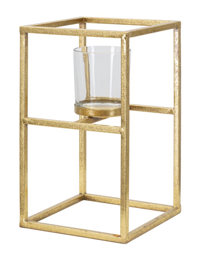 Suport Lumanare Mauro Ferretti Elegant  15X15X25 cm, Auriu