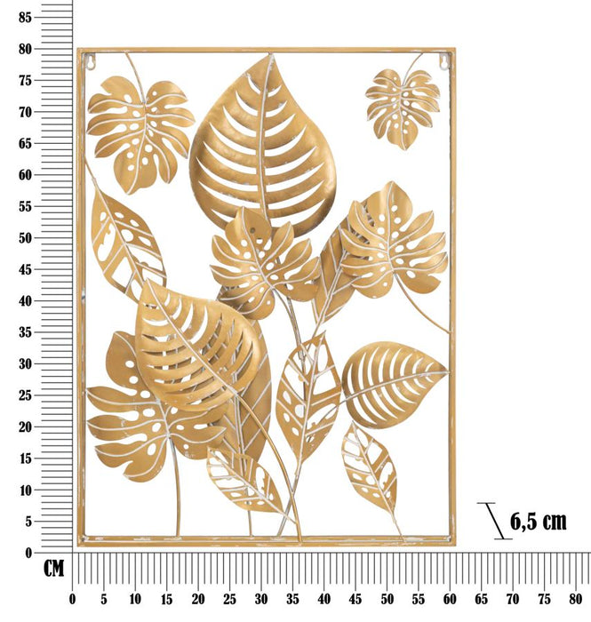 Decoratiune de Perete Mauro Ferretti Jungle Ret. 60X80X6.5 cm, Auriu