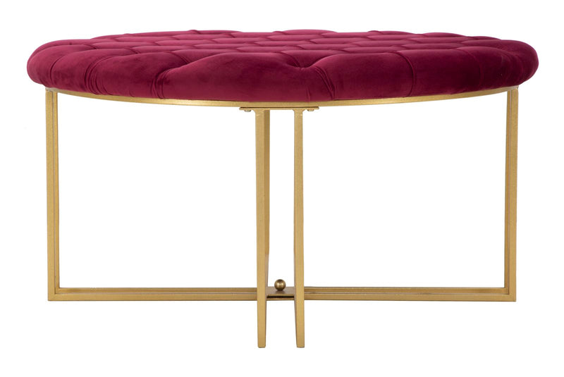 Puff Mauro Ferretti X Bordeaux  Ø 90X49  cm, Auriu/Visiniu