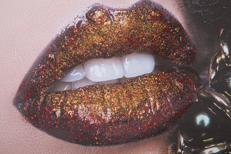 Tablou decorativ Finisat Manual Mauro Ferretti  Beautiful Lips, 80X3,8X120 cm, Multicolor