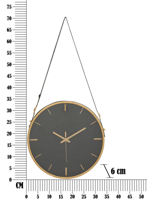 Ceas decorativ de Perete Mauro Ferretti Elegant  34X6X71,5 cm, Negru/ Auriu
