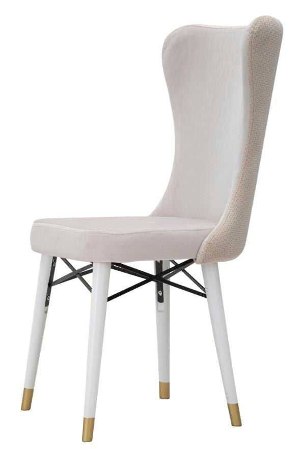 Set Scaune Mauro Ferretti Mimoza Cream, Set 2 Piese,  40X65X99 cm, Crem/Alb/ Auriu