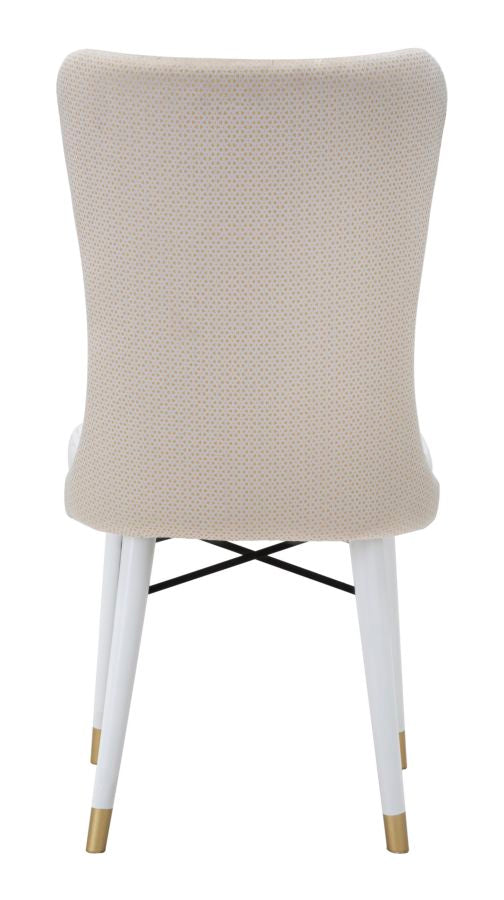 Set Scaune Mauro Ferretti Mimoza Cream, Set 2 Piese,  40X65X99 cm, Crem/Alb/ Auriu