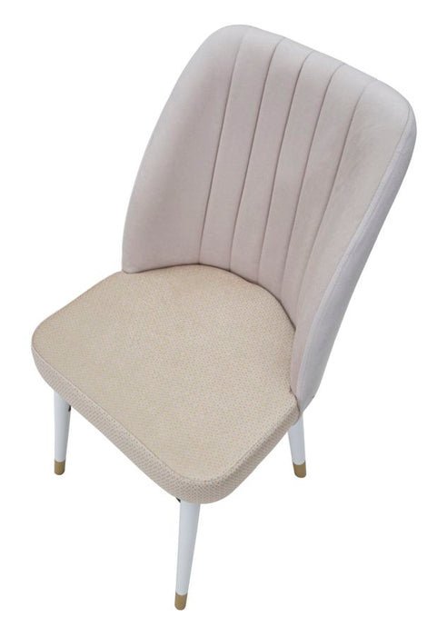 Set Scaune Mauro Ferretti Bella Cream, Set 2 Piese,  50X49X92,5 cm, Crem/Alb/ Auriu