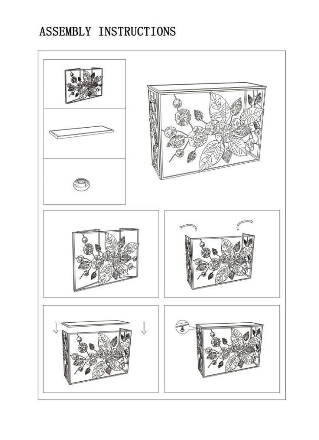 Consola Mauro Ferretti Glam Dark  111,8X41,9X80 cm, Multicolor