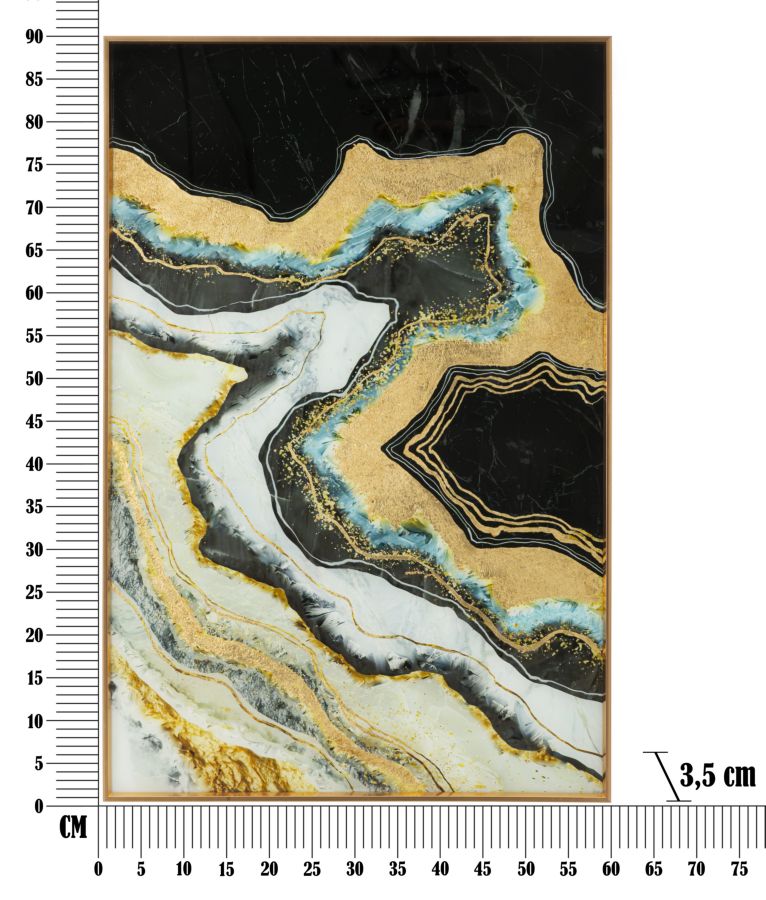 Tablou decorativ Abstract Mauro Ferretti Darky  60X3,5X90 cm, Multicolor