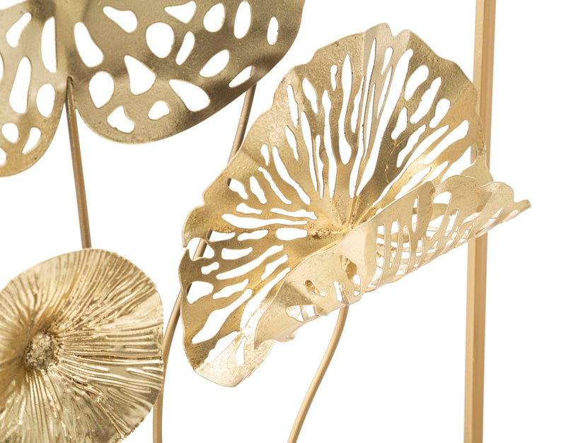 Decoratiune de Perete Mauro Ferretti Gold Flowers  50X5X50 cm, Multicolor