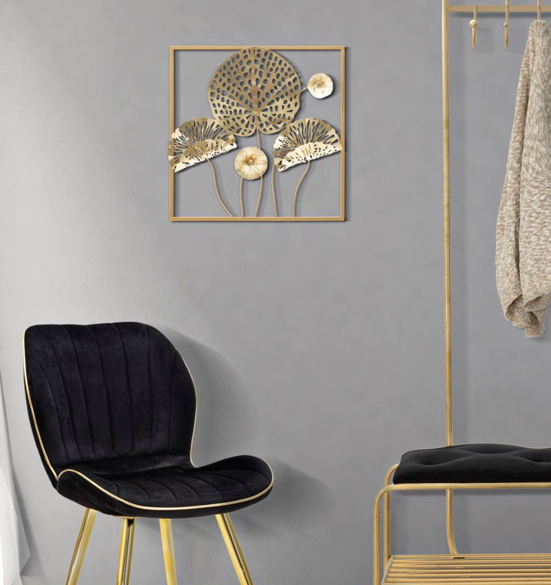 Decoratiune de Perete Mauro Ferretti Gold Flowers  50X5X50 cm, Multicolor