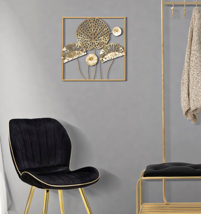 Decoratiune de Perete Mauro Ferretti Gold Flowers  50X5X50 cm, Multicolor