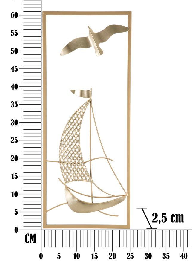 Decoratiune de Perete Mauro Ferretti Vela New 25X2,5X61 cm, Multicolor