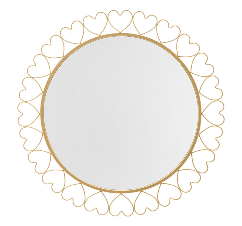 Oglinda decorativa Mauro Ferretti Hearts  Ø 80X2,5 cm, Auriu