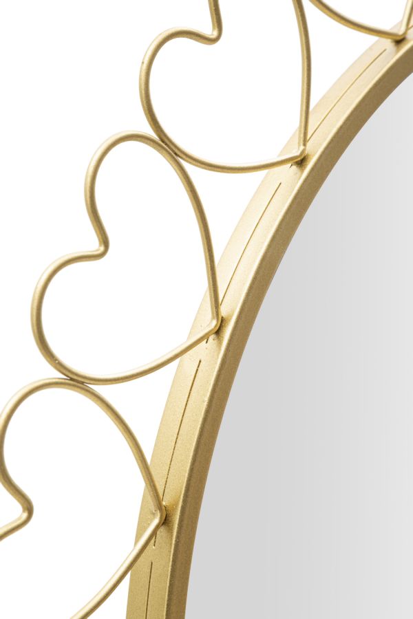 Oglinda decorativa Mauro Ferretti Hearts  Ø 80X2,5 cm, Auriu