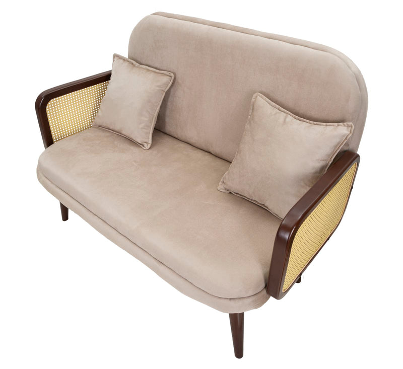 Canapea 2 Locuri Mauro Ferretti Austria  131X80X93 cm, Crem/Maro