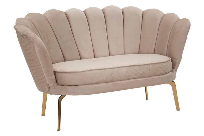 Canapea 2 Locuri Mauro Ferretti Vienna Plus Cream  136X76X78 cm, Crem/Auriu