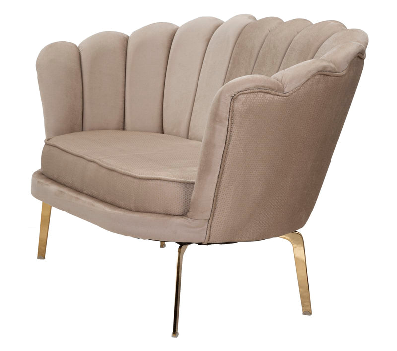 Canapea 2 Locuri Mauro Ferretti Vienna Plus Cream  136X76X78 cm, Crem/Auriu