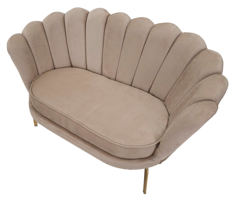 Canapea 2 Locuri Mauro Ferretti Vienna Plus Cream  136X76X78 cm, Crem/Auriu