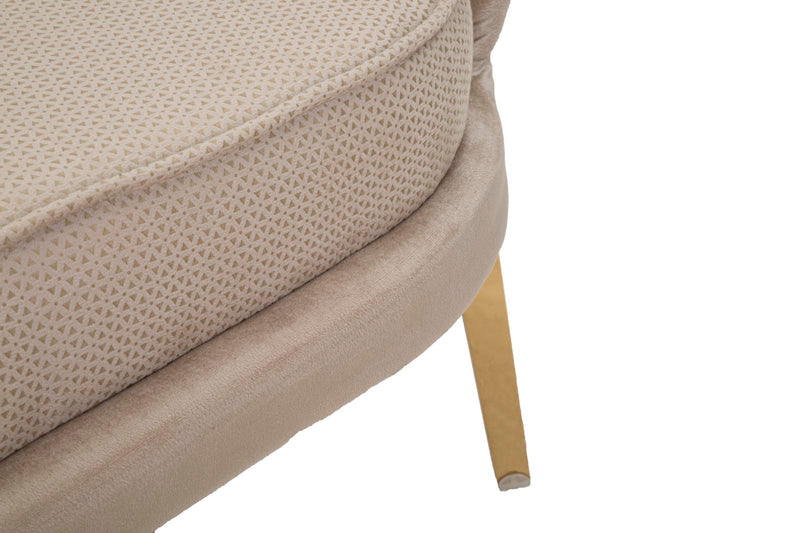 Canapea 2 Locuri Mauro Ferretti Vienna Plus Cream  136X76X78 cm, Crem/Auriu