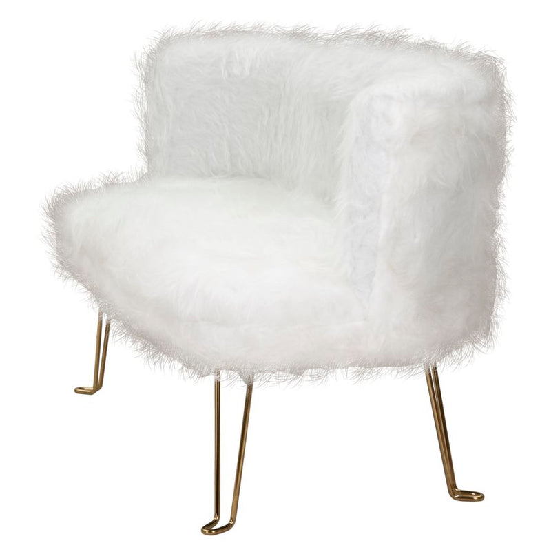 Canapea 2 Locuri Mauro Ferretti Hacil White  134X54X77 cm, Alb/Auriu
