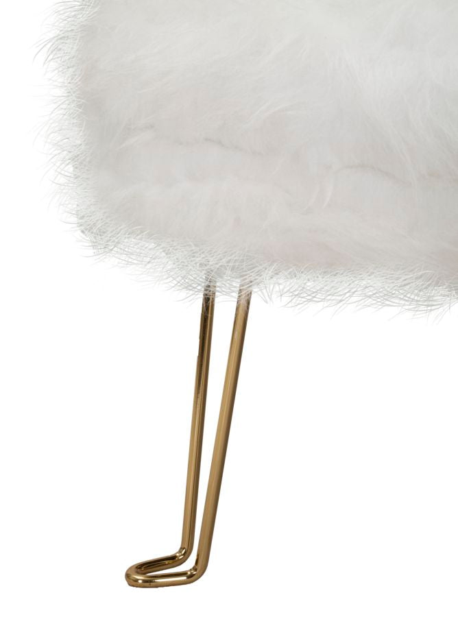 Canapea 2 Locuri Mauro Ferretti Hacil White  134X54X77 cm, Alb/Auriu