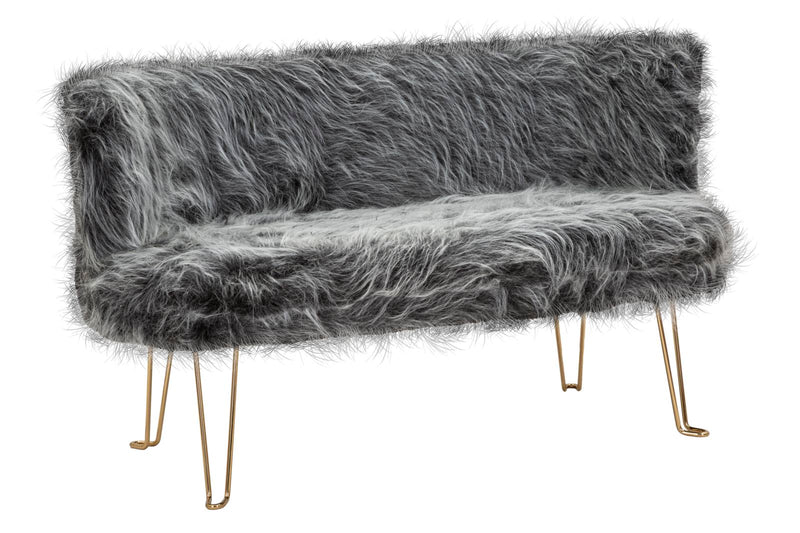 Canapea 2 Locuri Mauro Ferretti Hacil Grey  134X54X77 cm, Gri/Auriu