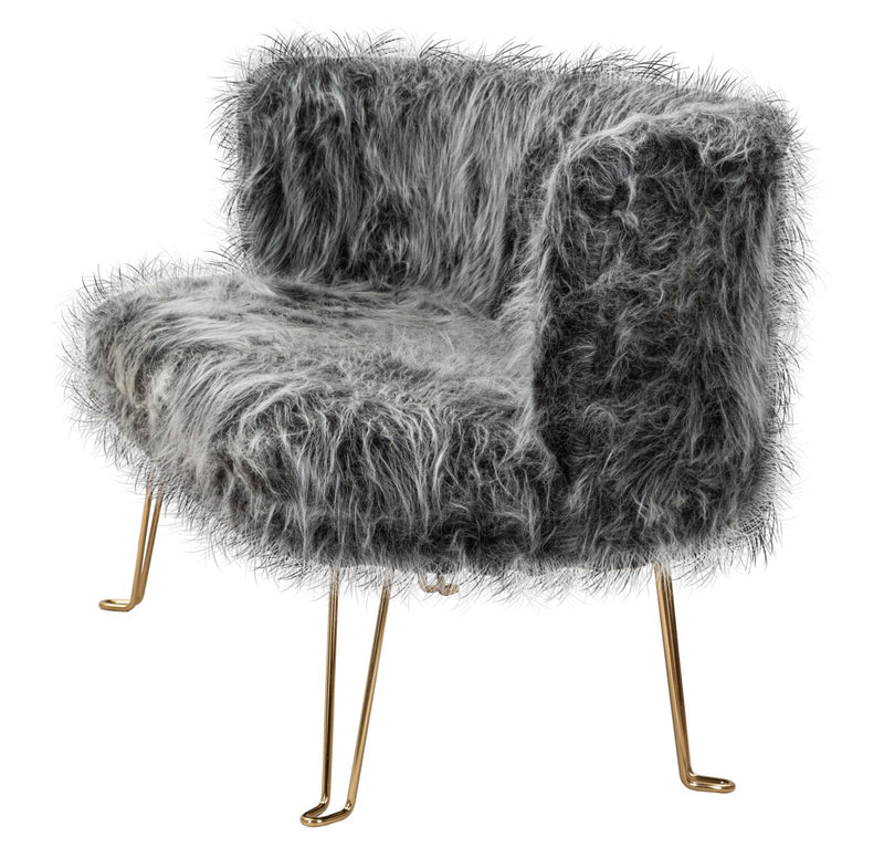 Canapea 2 Locuri Mauro Ferretti Hacil Grey  134X54X77 cm, Gri/Auriu