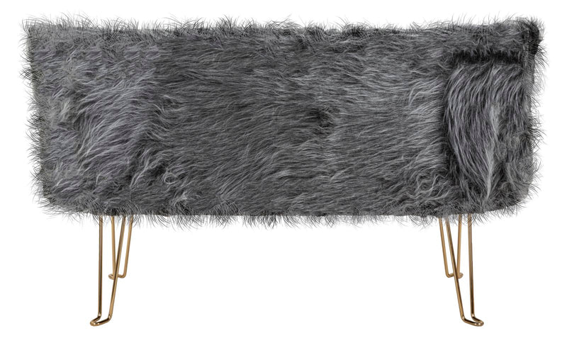 Canapea 2 Locuri Mauro Ferretti Hacil Grey  134X54X77 cm, Gri/Auriu