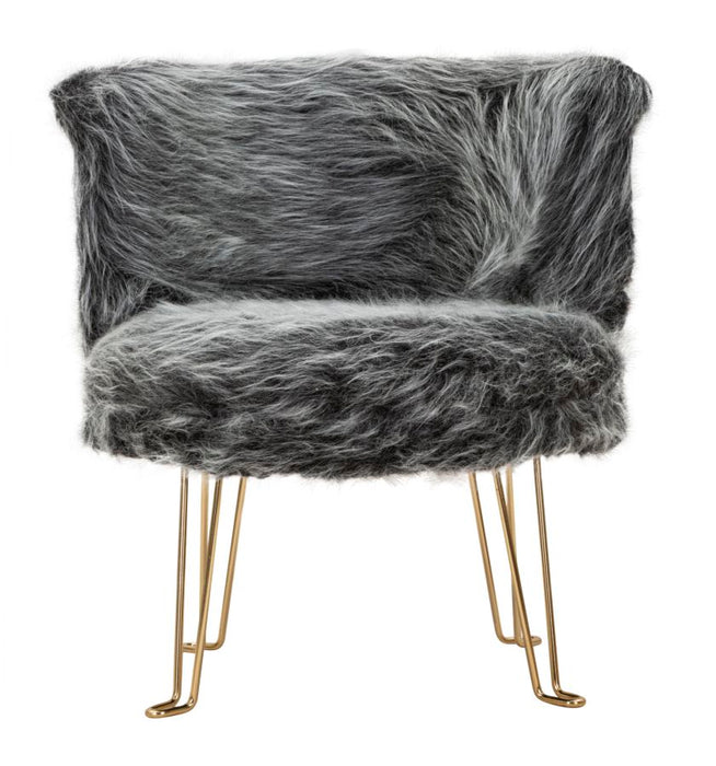 Fotoliu Mauro Ferretti Hacil Grey  73X64X77 cm, Gri/Auriu