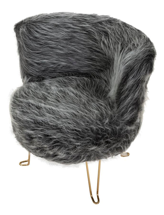 Fotoliu Mauro Ferretti Hacil Grey  73X64X77 cm, Gri/Auriu