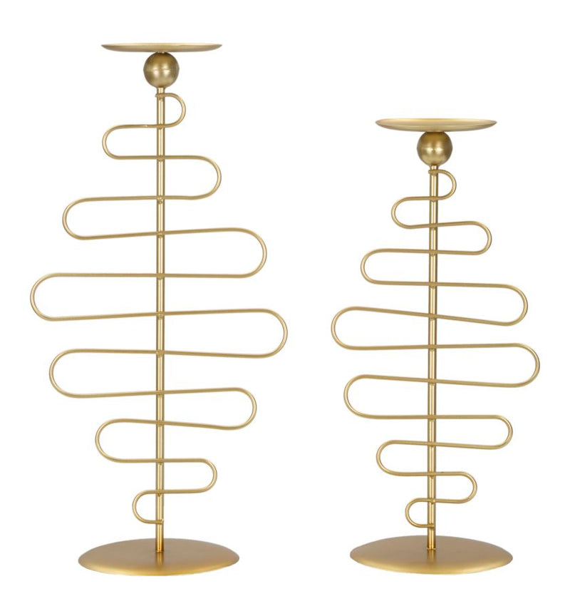 Set Suporturi Lumanari Mauro Ferretti, Set 2 Piese,  20X16X43 cm, Auriu
