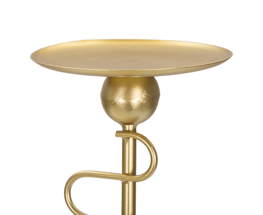 Set Suporturi Lumanari Mauro Ferretti, Set 2 Piese,  20X16X43 cm, Auriu