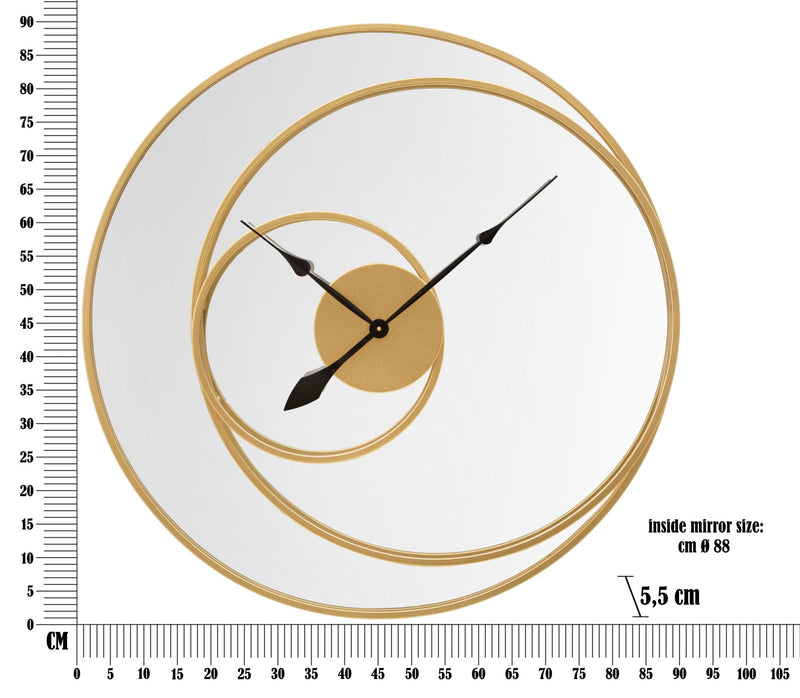 Oglinda decorativa Mauro Ferretti With Clock  Ø 90X5,5 cm, Auriu