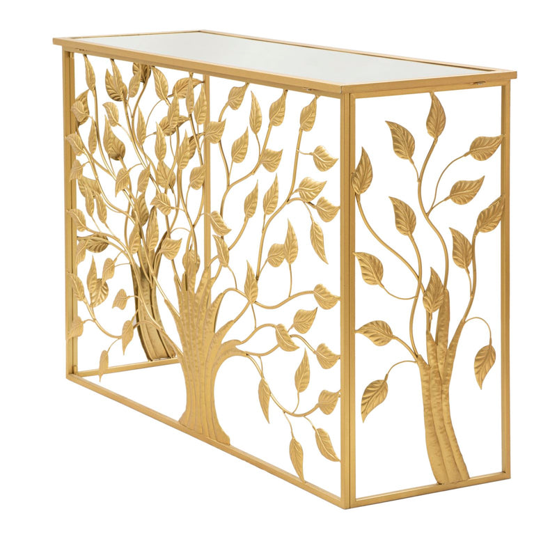 Consola Mauro Ferretti Albero  120X40X80 cm, Auriu