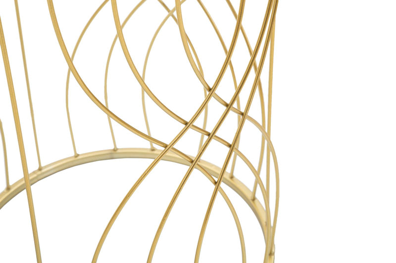 Set Masute Mauro Ferretti Ligne, Set 2 Piese, Ø 38X55-33X50 cm, Auriu