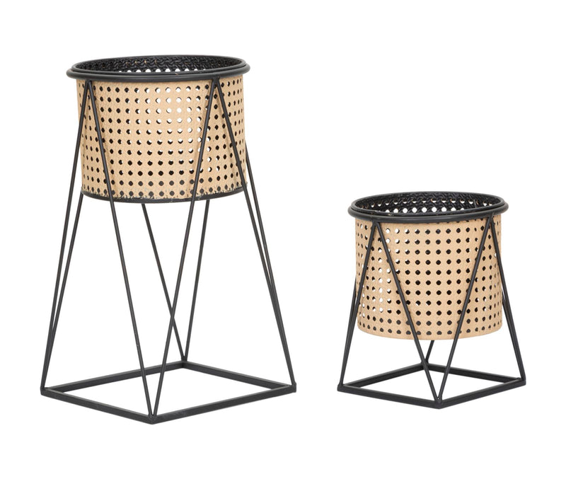 Set Suporturi Pentru Ghivece Mauro Ferretti Osaka, Set 2 Piese,  Ø 21X40-19X22 cm, Multicolor