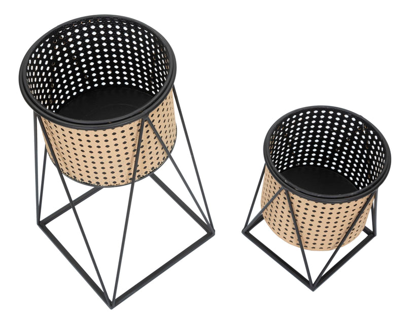 Set Suporturi Pentru Ghivece Mauro Ferretti Osaka, Set 2 Piese,  Ø 21X40-19X22 cm, Multicolor