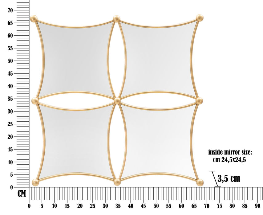 Oglinda decorativa Mauro Ferretti Jalo  68X3,5X68 cm, Auriu