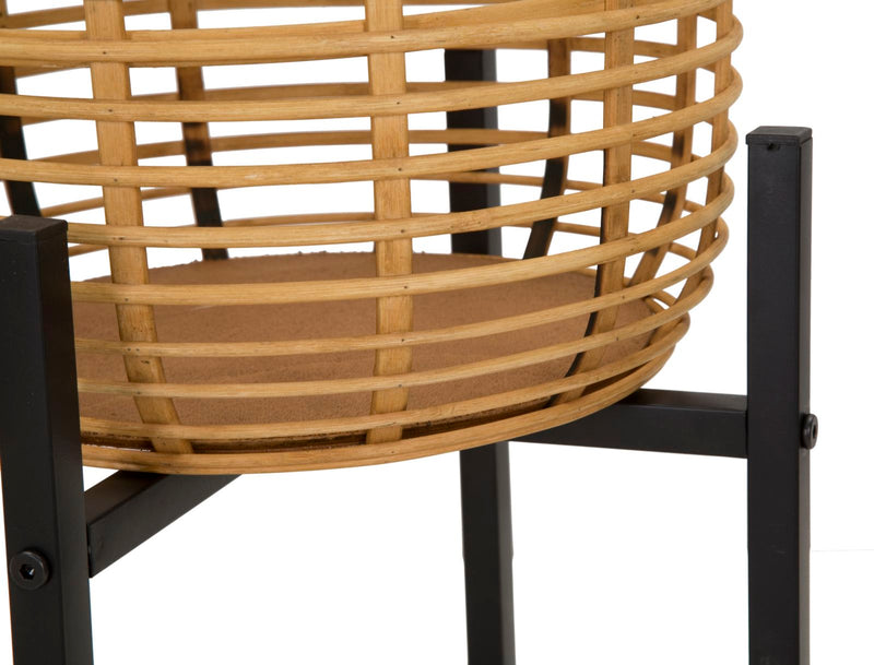 Set Suporturi Pentru Ghivece Mauro Ferretti Rattan, Set 2 Piese,  Ø 38X90-33X60 cm, Multicolor