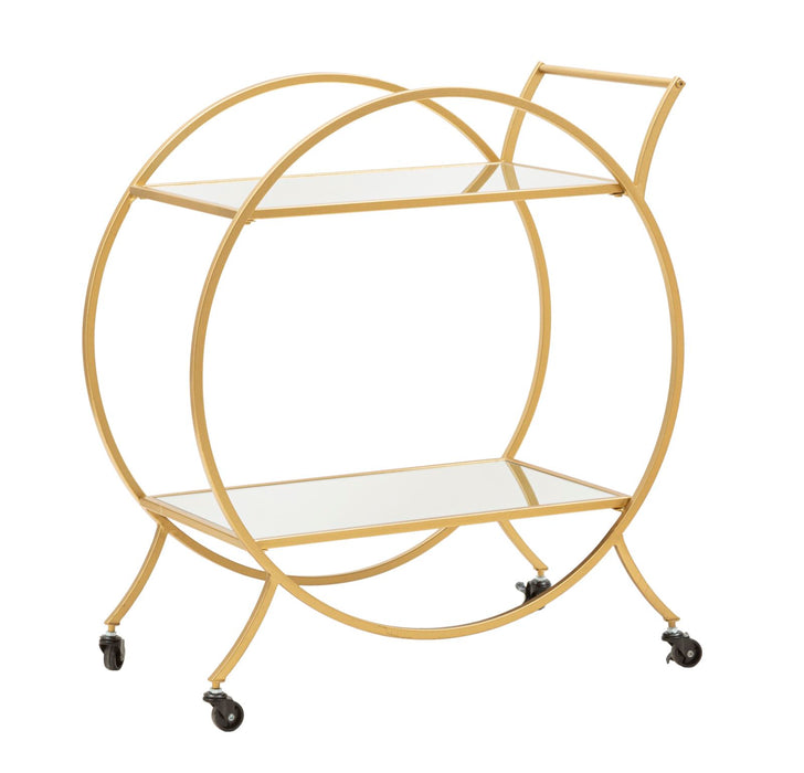 Carucior Servire Mauro Ferretti Trolley Round  70X36,5X78 cm, Auriu