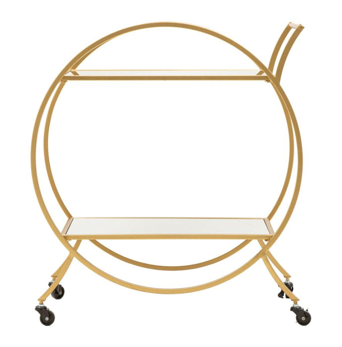 Carucior Servire Mauro Ferretti Trolley Round  70X36,5X78 cm, Auriu