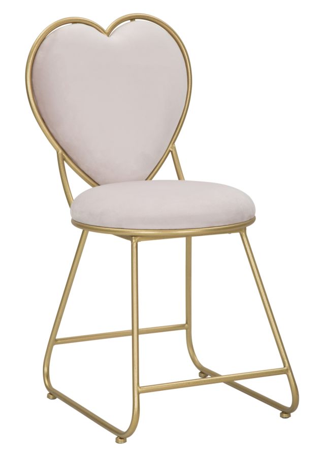 Scaun Mauro Ferretti Heart, 37X47X80 cm, Auriu/Roz