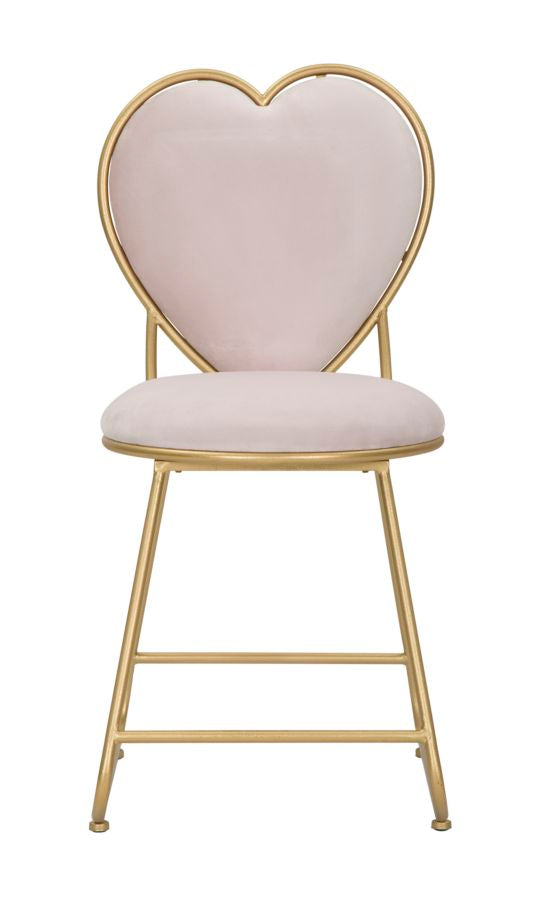 Scaun Mauro Ferretti Heart, 37X47X80 cm, Auriu/Roz