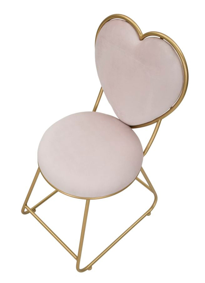 Scaun Mauro Ferretti Heart, 37X47X80 cm, Auriu/Roz