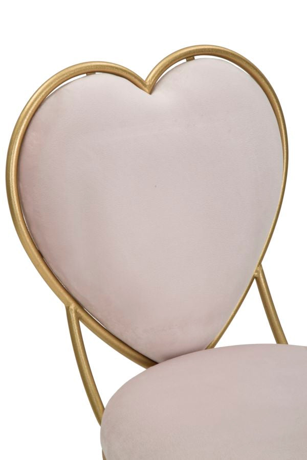 Scaun Mauro Ferretti Heart, 37X47X80 cm, Auriu/Roz