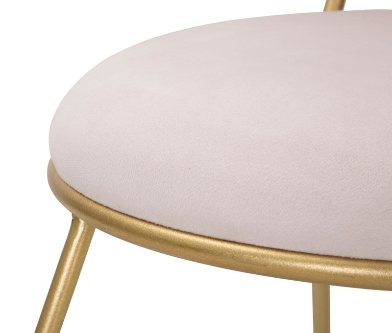 Scaun Mauro Ferretti Heart, 37X47X80 cm, Auriu/Roz