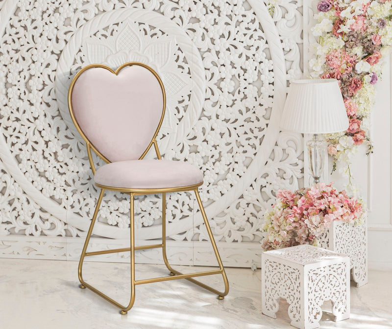 Scaun Mauro Ferretti Heart, 37X47X80 cm, Auriu/Roz