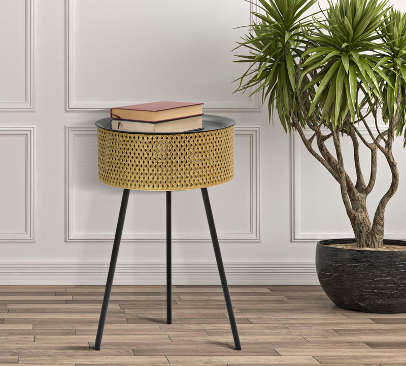 Masuta Mauro Ferretti Glovy  Ø 40X65 cm, Auriu/Negru