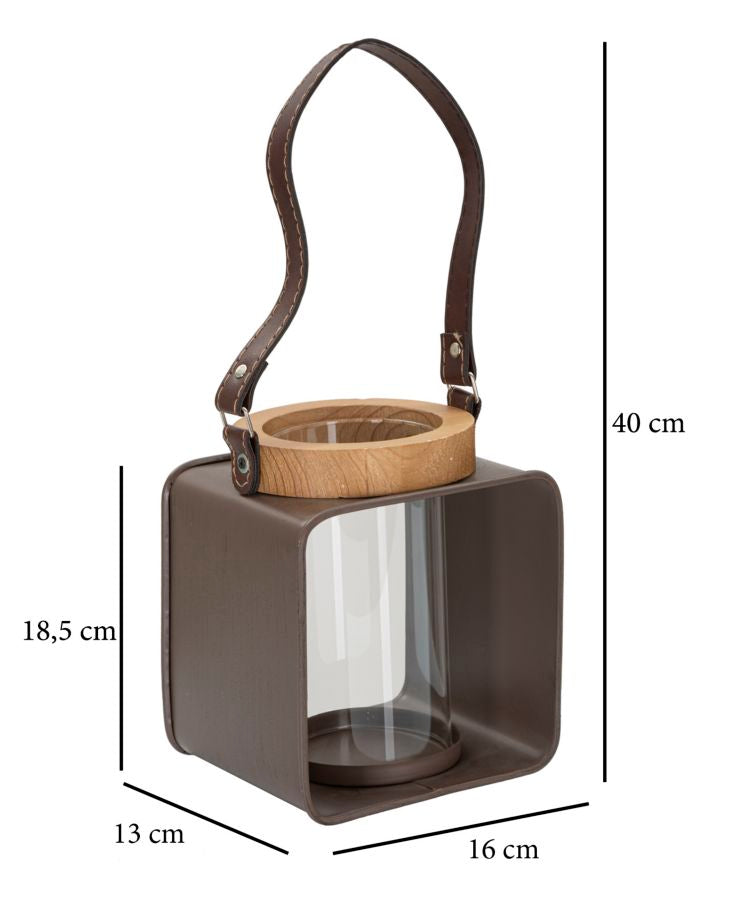 Felinar Suport Lumanare Lantern Glass  16X13X18,5 cm, Multicolor