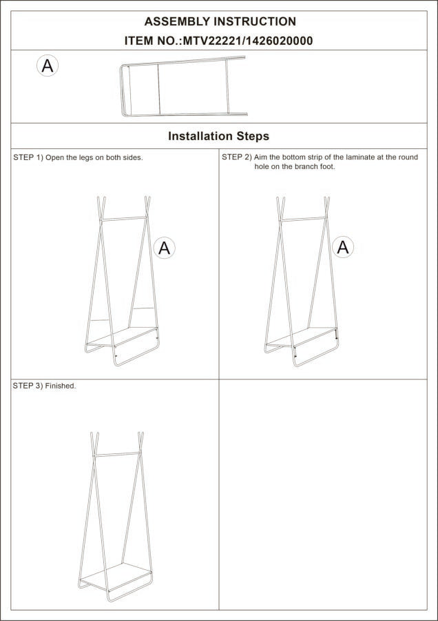 Suport de Umerase Mauro Ferretti Glam Stand Abiti  63,5X40,5X142 cm, Auriu