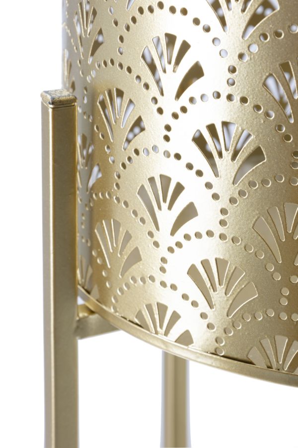 Set Suporturi Pentru Ghivece Mauro Ferretti Golvy B, Set 2 Piese, Ø 21X52-19X42 cm, Auriu